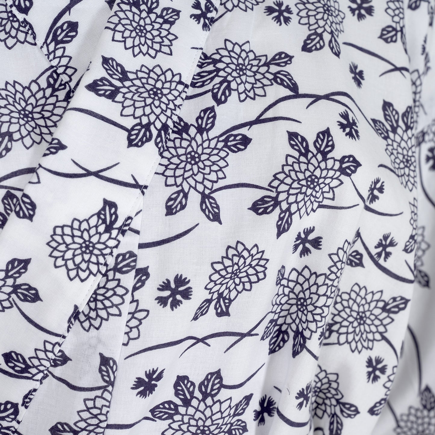 Floral Cotton Japanese Nemaki Kimono detail