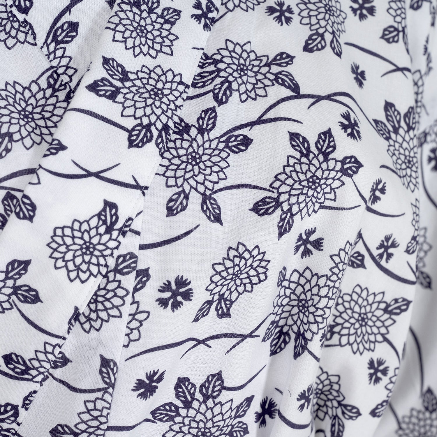 Floral Cotton Japanese Nemaki Kimono detail