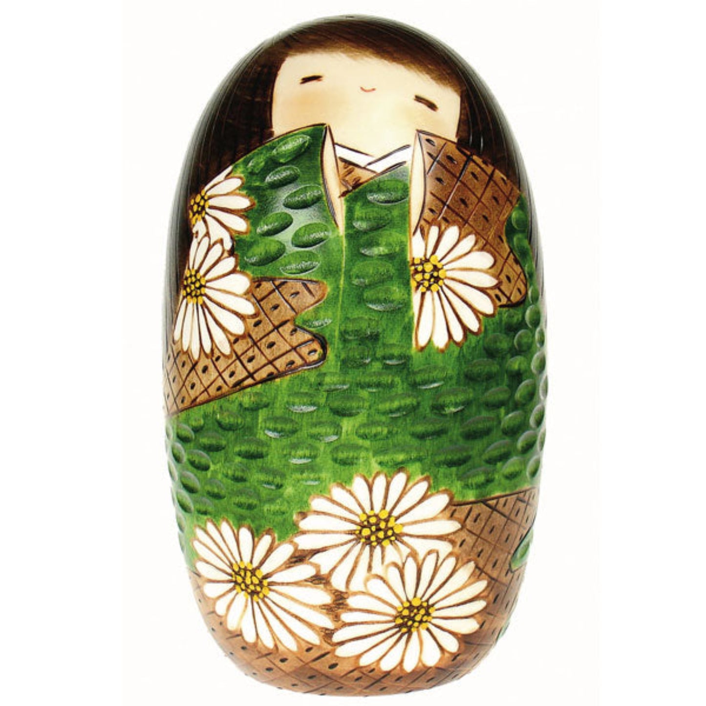Flower Girl Green Japanese Kokeshi Doll