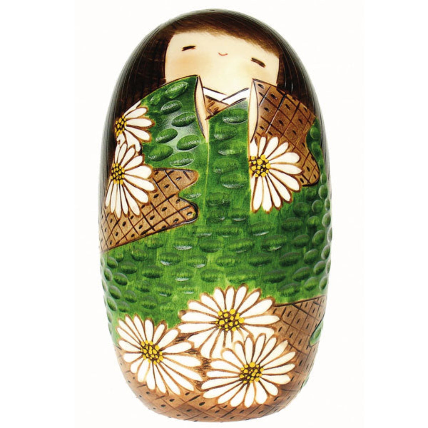 Flower Girl Green Japanese Kokeshi Doll