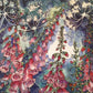 Foxgloves by Moonlight Silk Painting Greetings Card detail