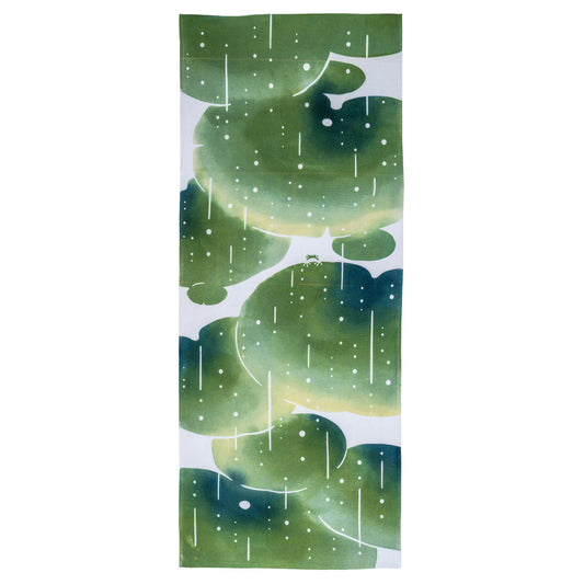 Frog in Sweet Rain Japanese Cotton Tenugui