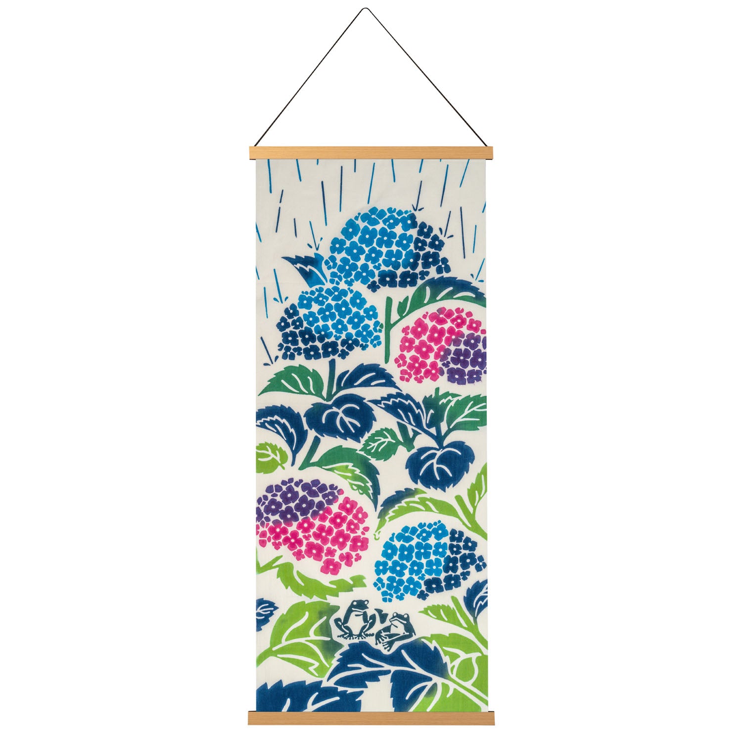 Frogs and Hydrangeas Japanese Tapestry Set