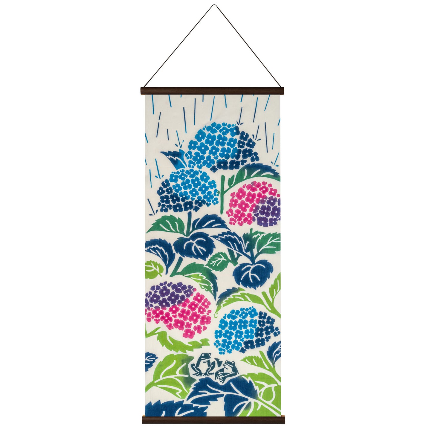 Frogs and Hydrangeas Japanese Tapestry Set