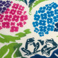Frogs and Hydrangeas Japanese Tenugui detail