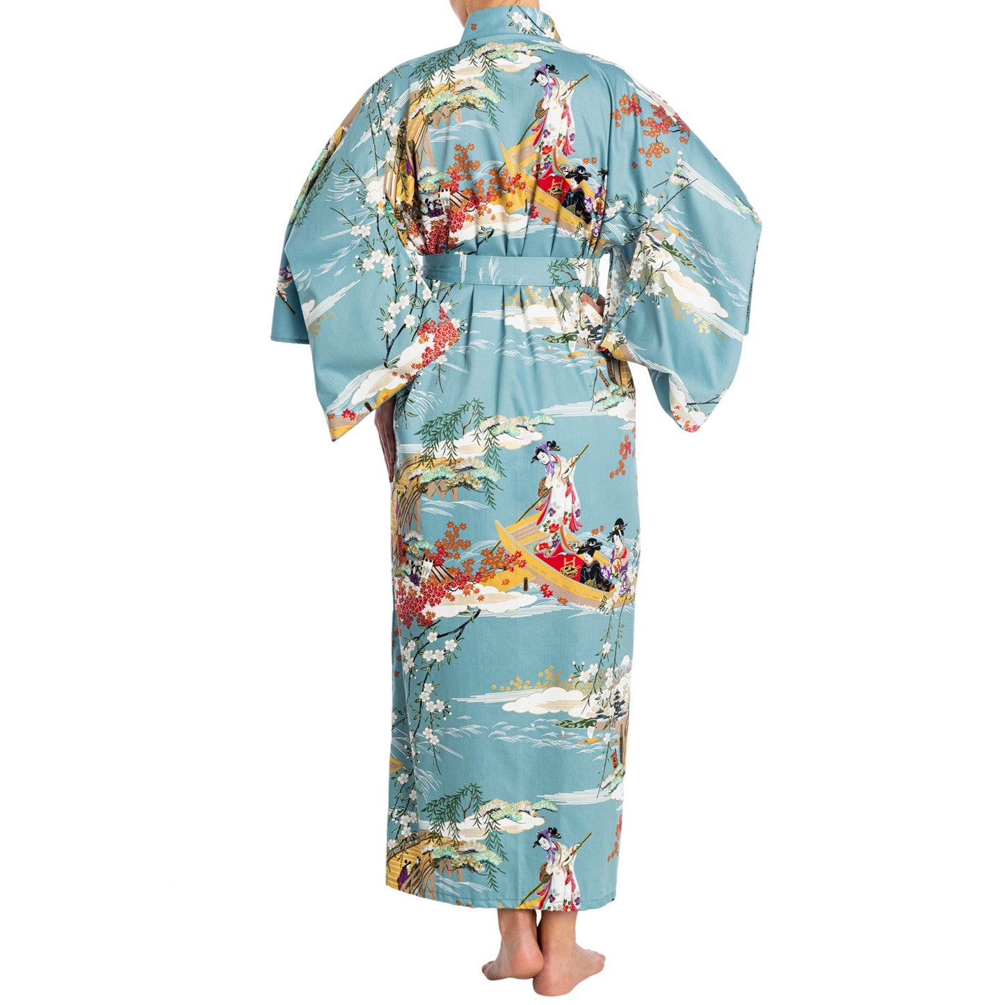 Geisha Long Blue Japanese Kimono