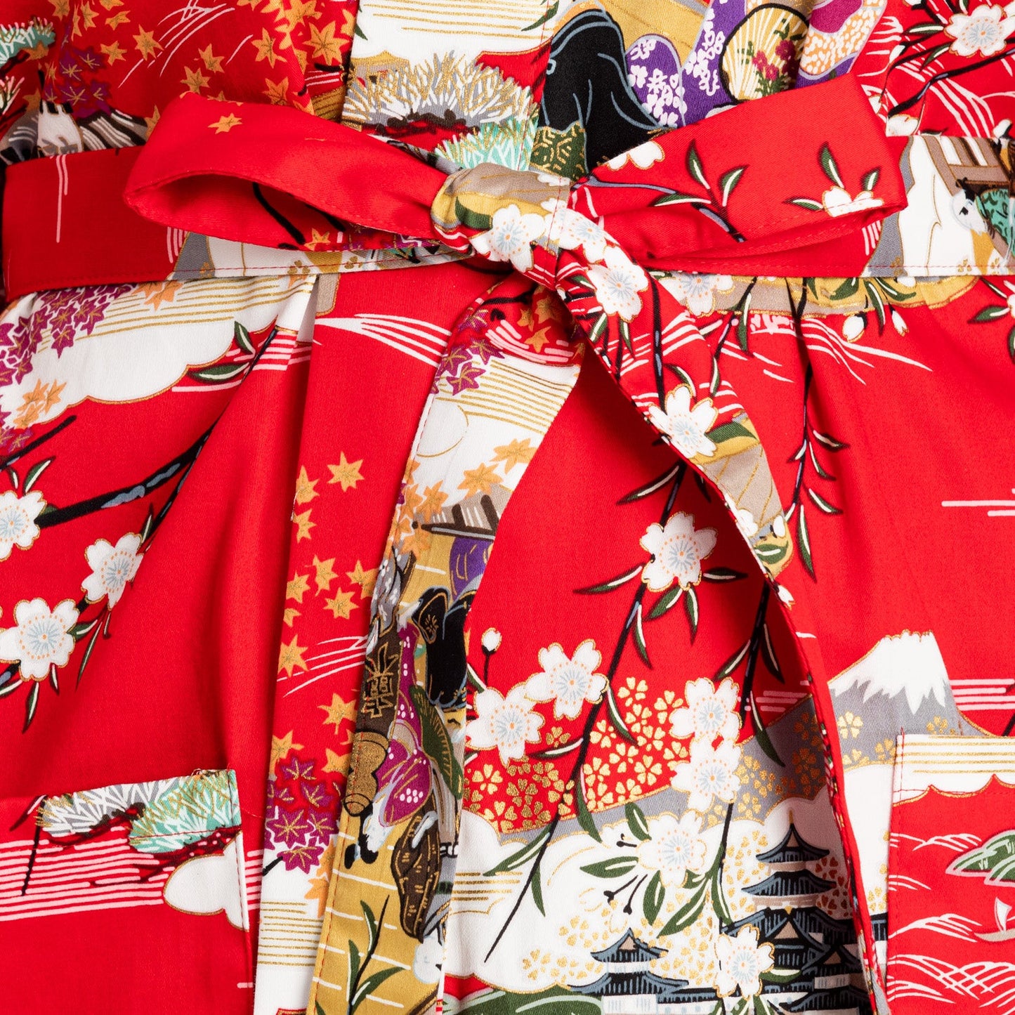 Geisha Short Red Japanese Kimono