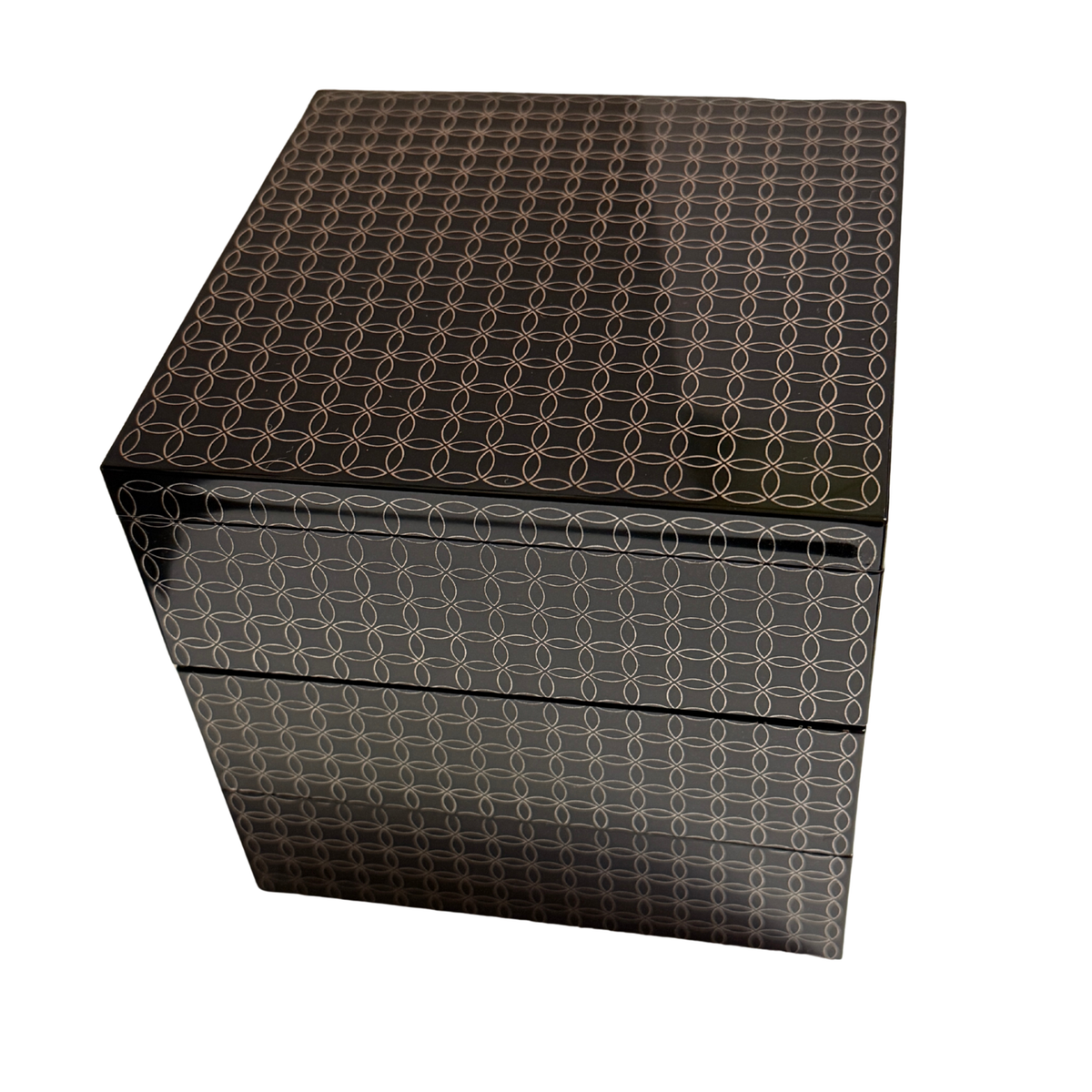 Geometric Circles 3 Tier Japanese Lacquer Box