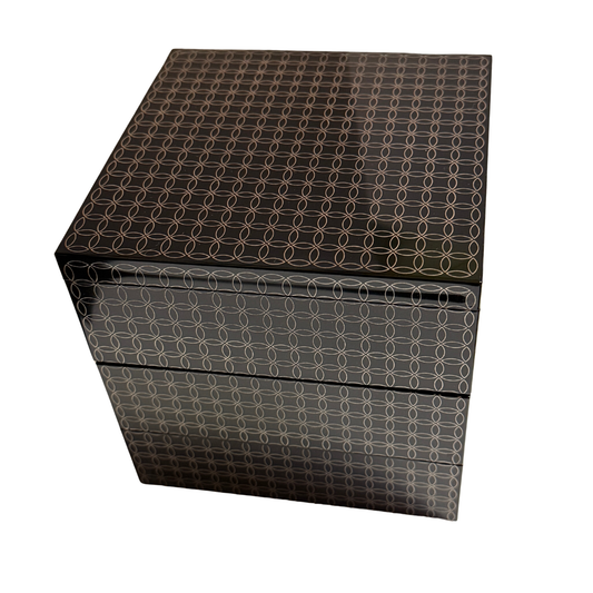 Geometric Circles 3 Tier Japanese Lacquer Box