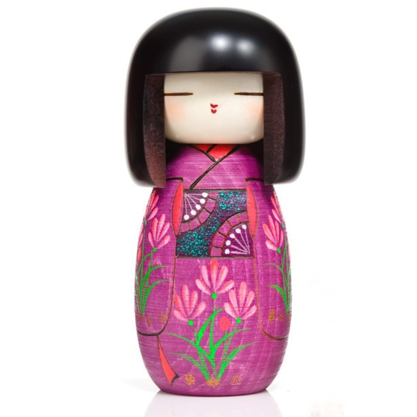 Girl in Violet Kimono Large Kokeshi Doll