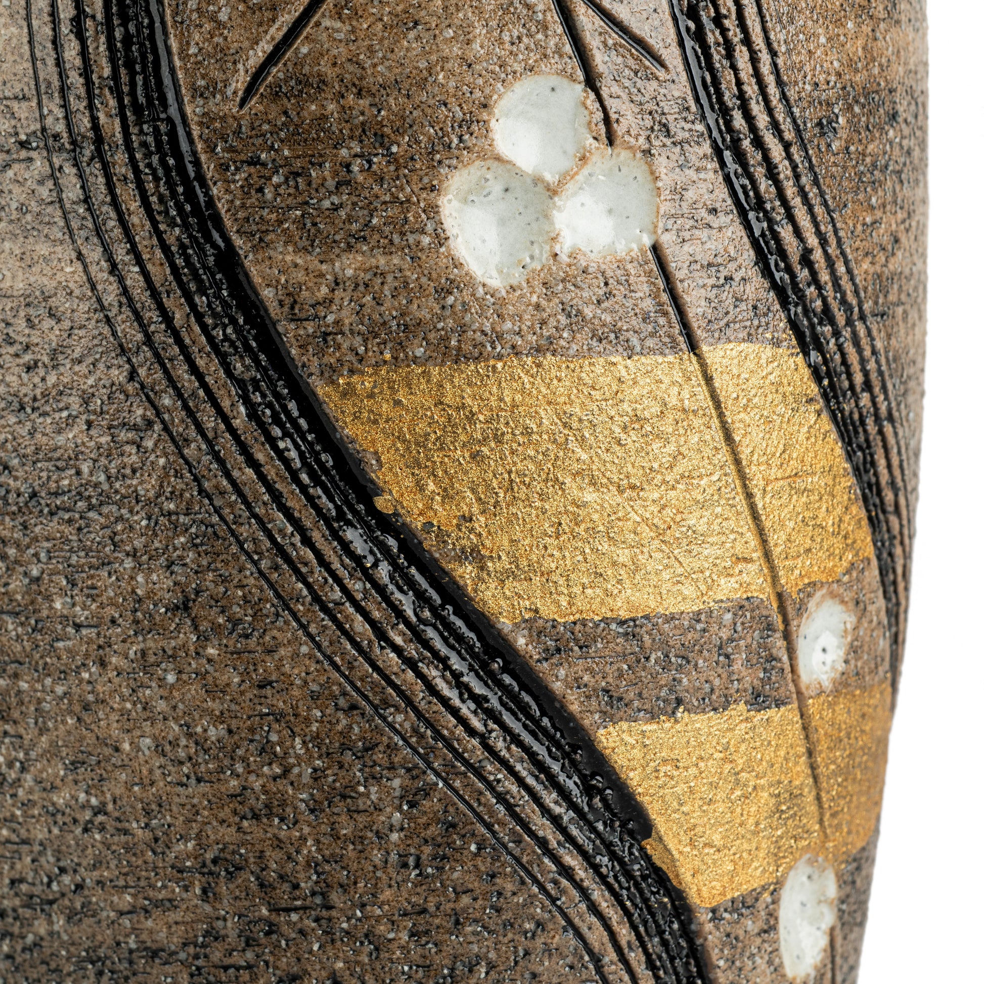 Gold Plum Japanese Ceramic Vase detail