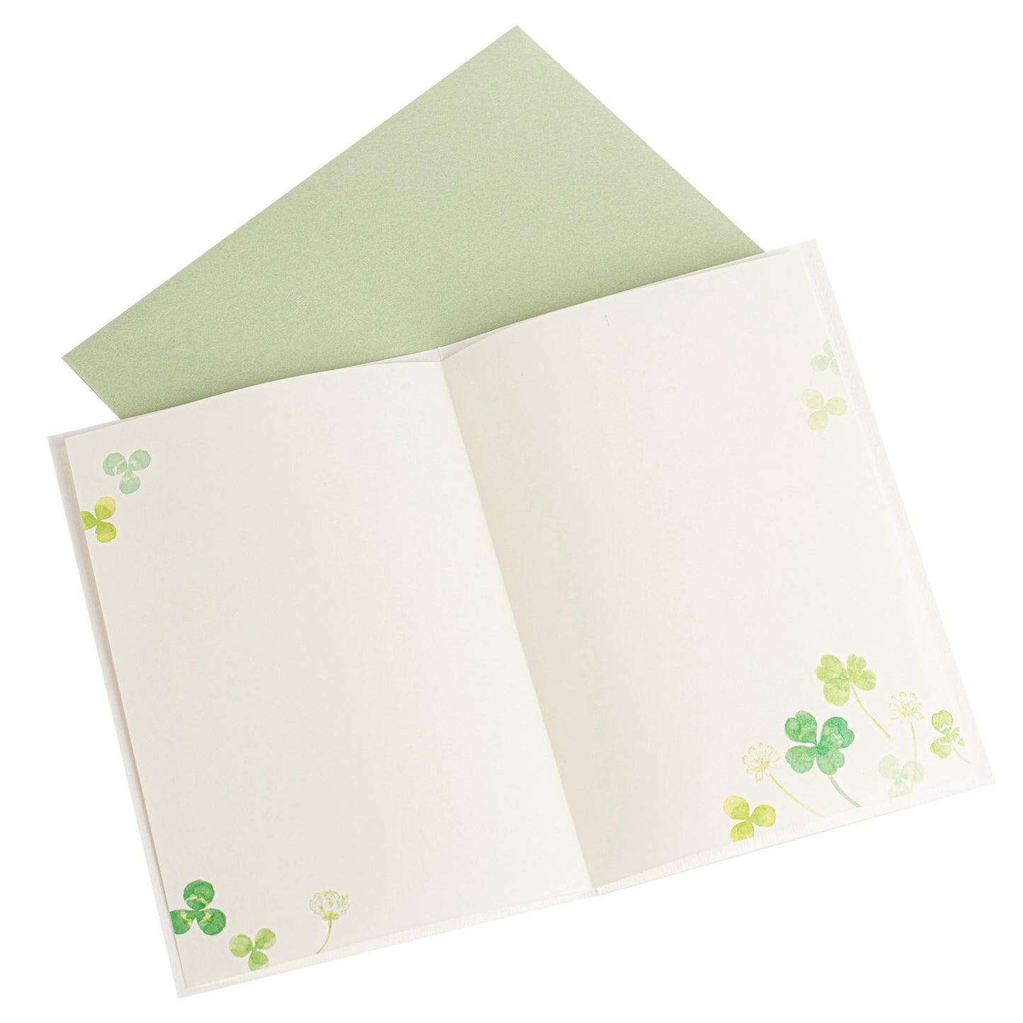 Good Luck 4 Leaf Clover Japanese Thank You Card open