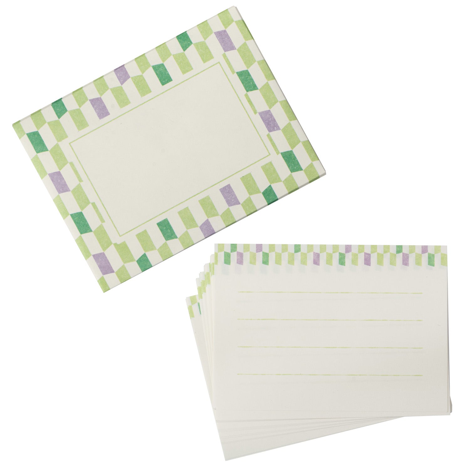 Green Geometric Japanese Mini Letter Set open