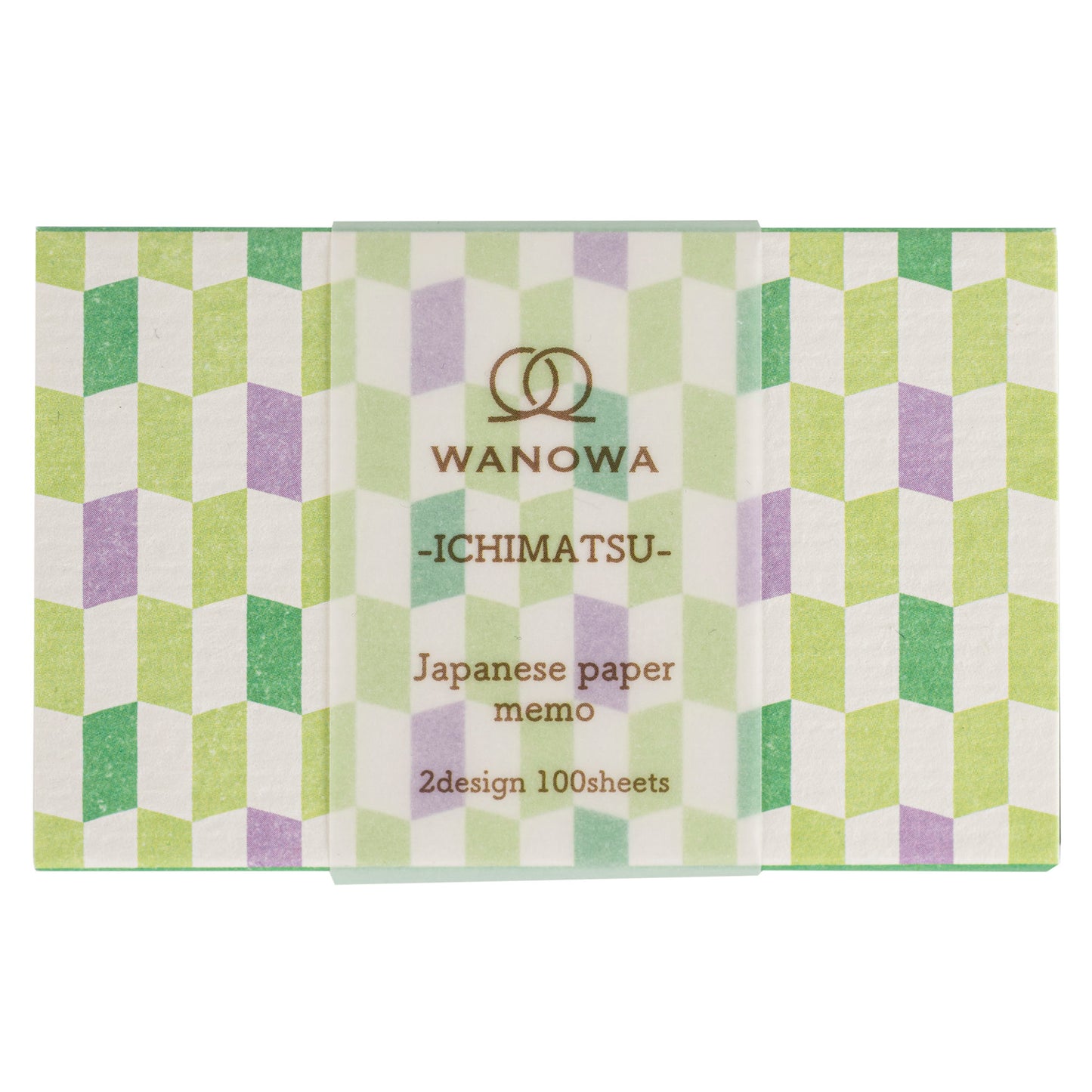 Green Geometric Japanese Paper Memo Box