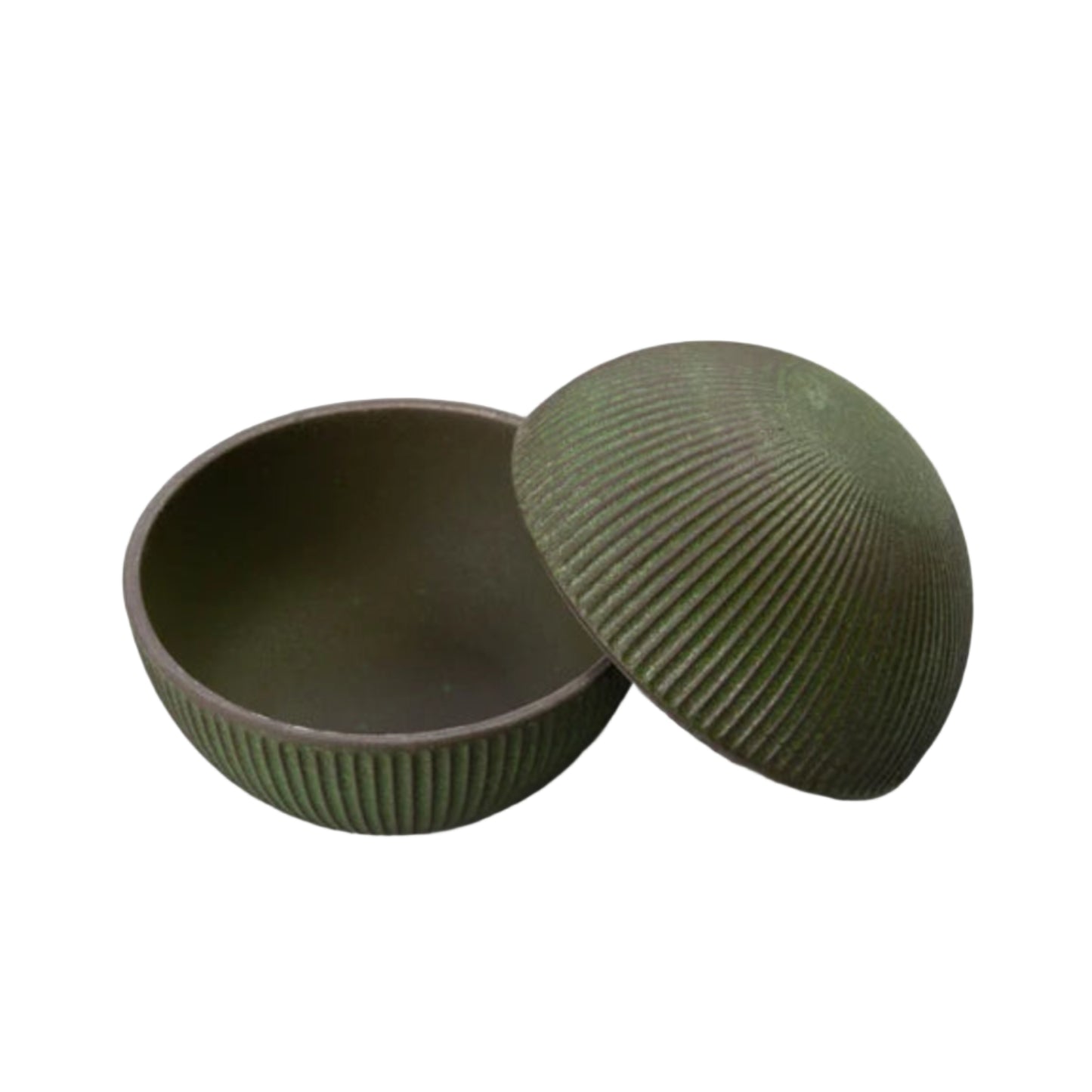 Green Temari Premium Japanese Bowl and Lid open