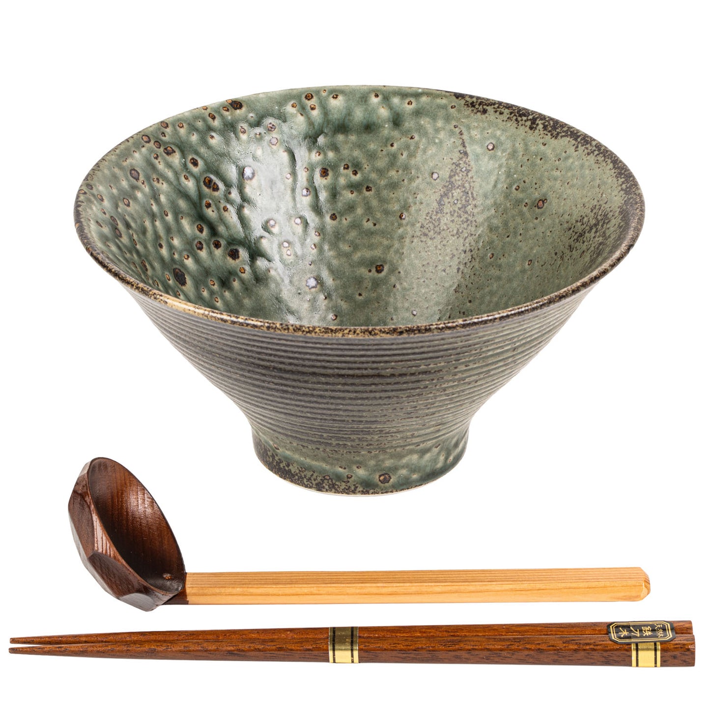 Green Wabi Sabi Premium Japanese Ramen Bowl Set