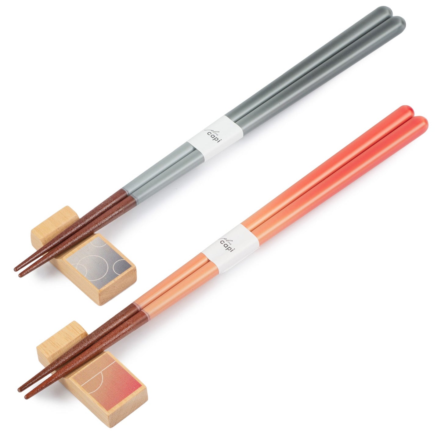 Grey and Orange Wonderful Mealtime Premium Chopstick Set side