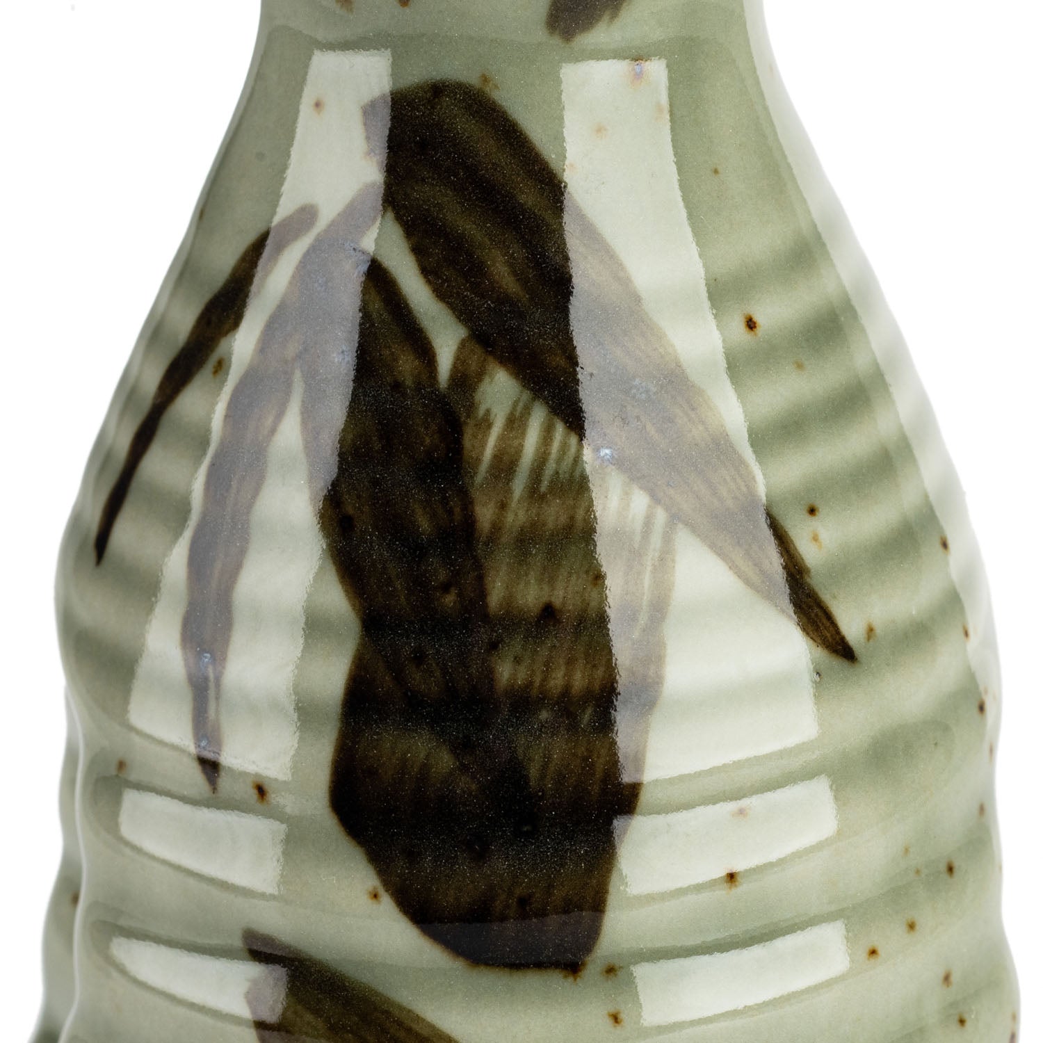 Grey Sasa Traditional Japanese Sake Jug detail