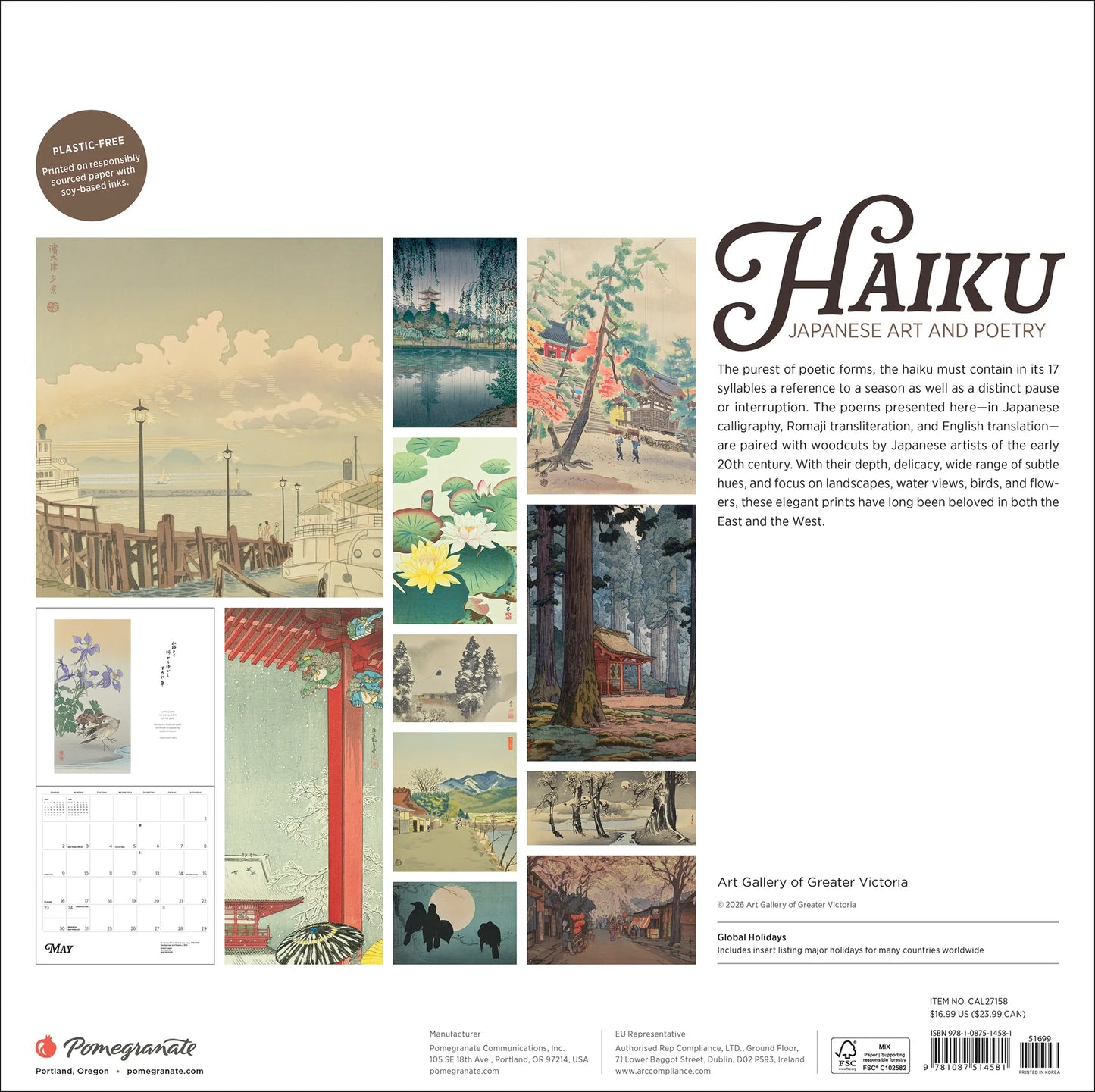 Haiku Japanese Art and Poetry 2027 Calendar back