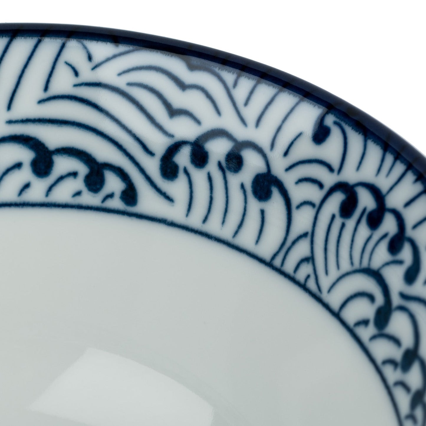 Hamon Blue Wave Japanese Rice Bowl detail