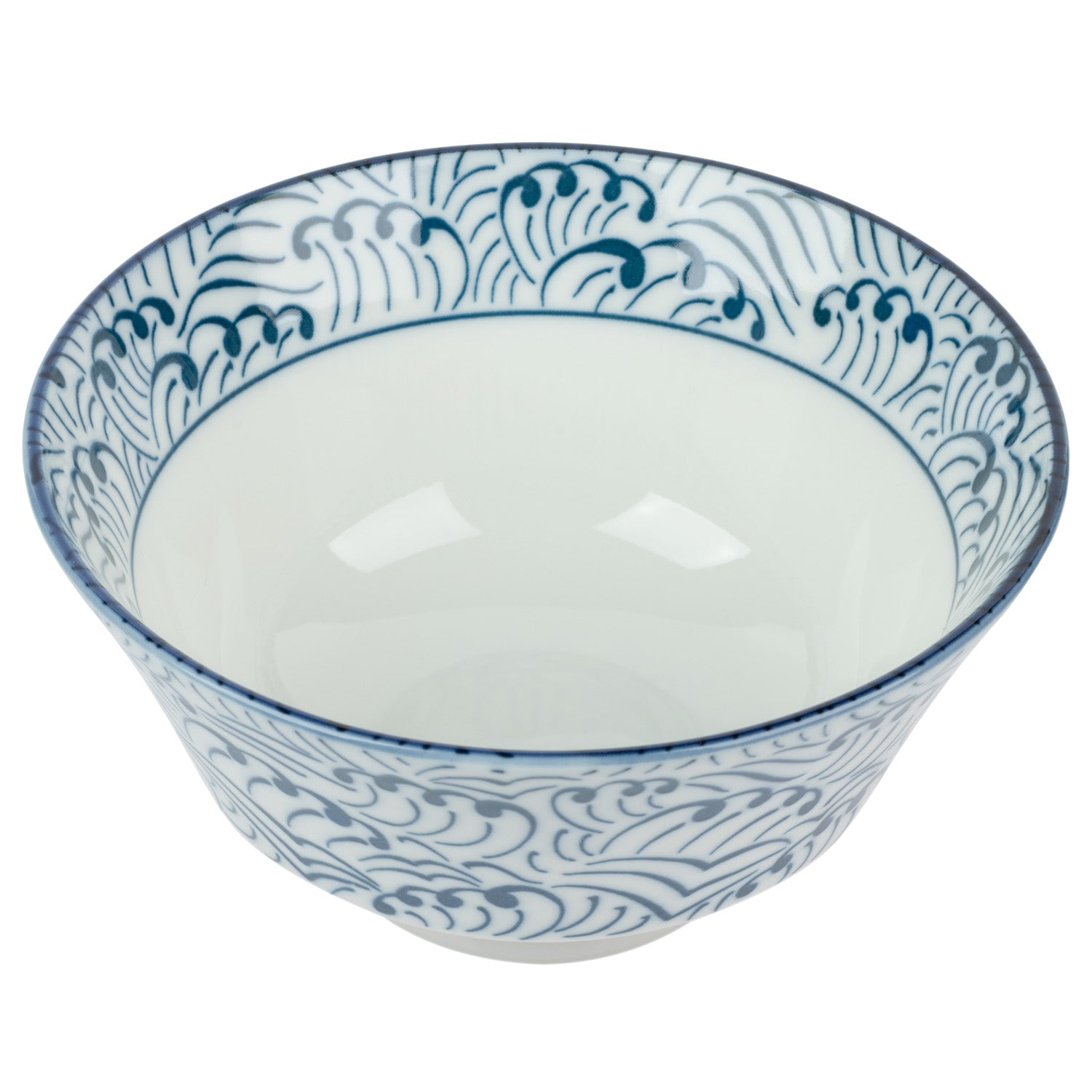 Hamon Blue Wave Japanese Soup Bowl open