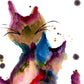 Happy Cats Black Frame A5 Japanese Print detail