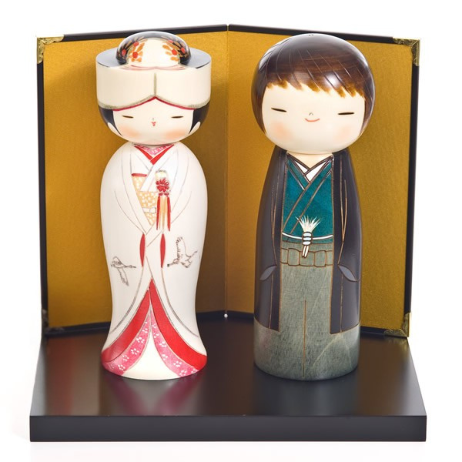 Happy Wedding Authentic Kokeshi Doll Set