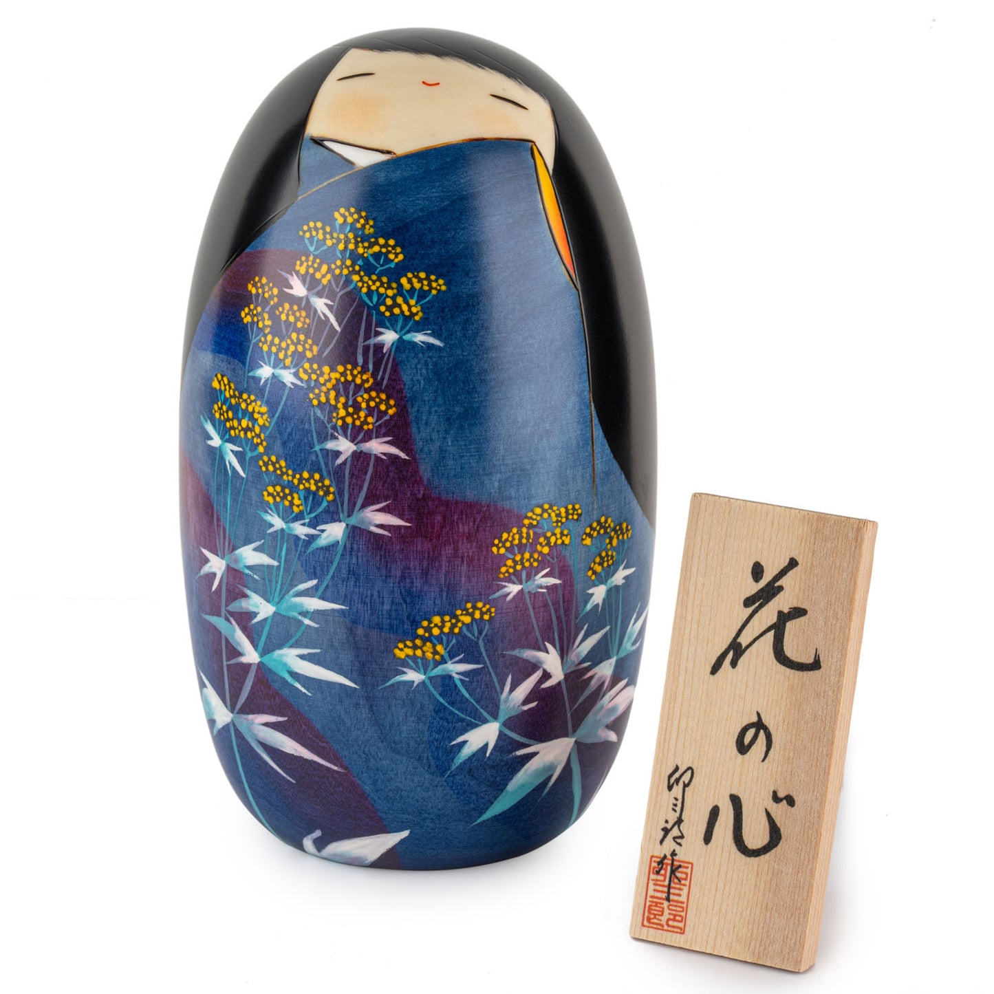 Heart of Flowers Japanese Kokeshi Doll
