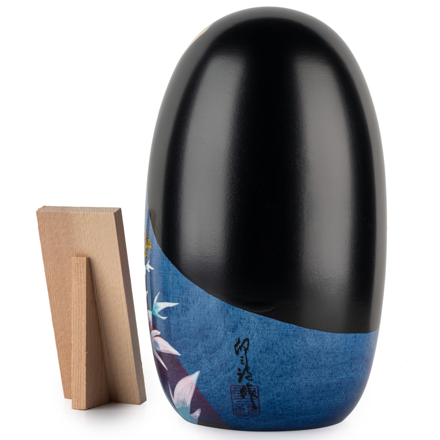 Heart of Flowers Japanese Kokeshi Doll back