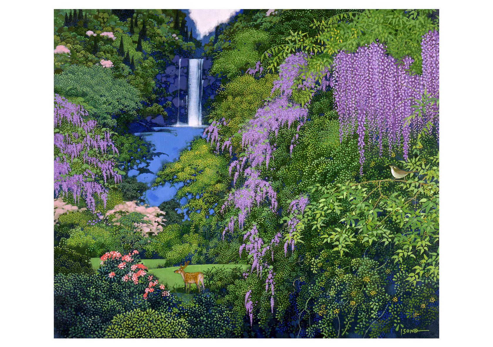 Autumn Leaves and Waterfall