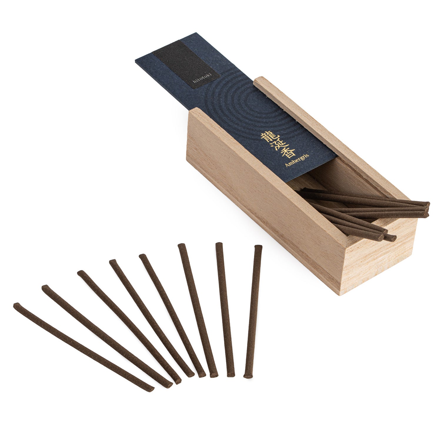 Hitotoki Ambergris Premium Japanese Incense open
