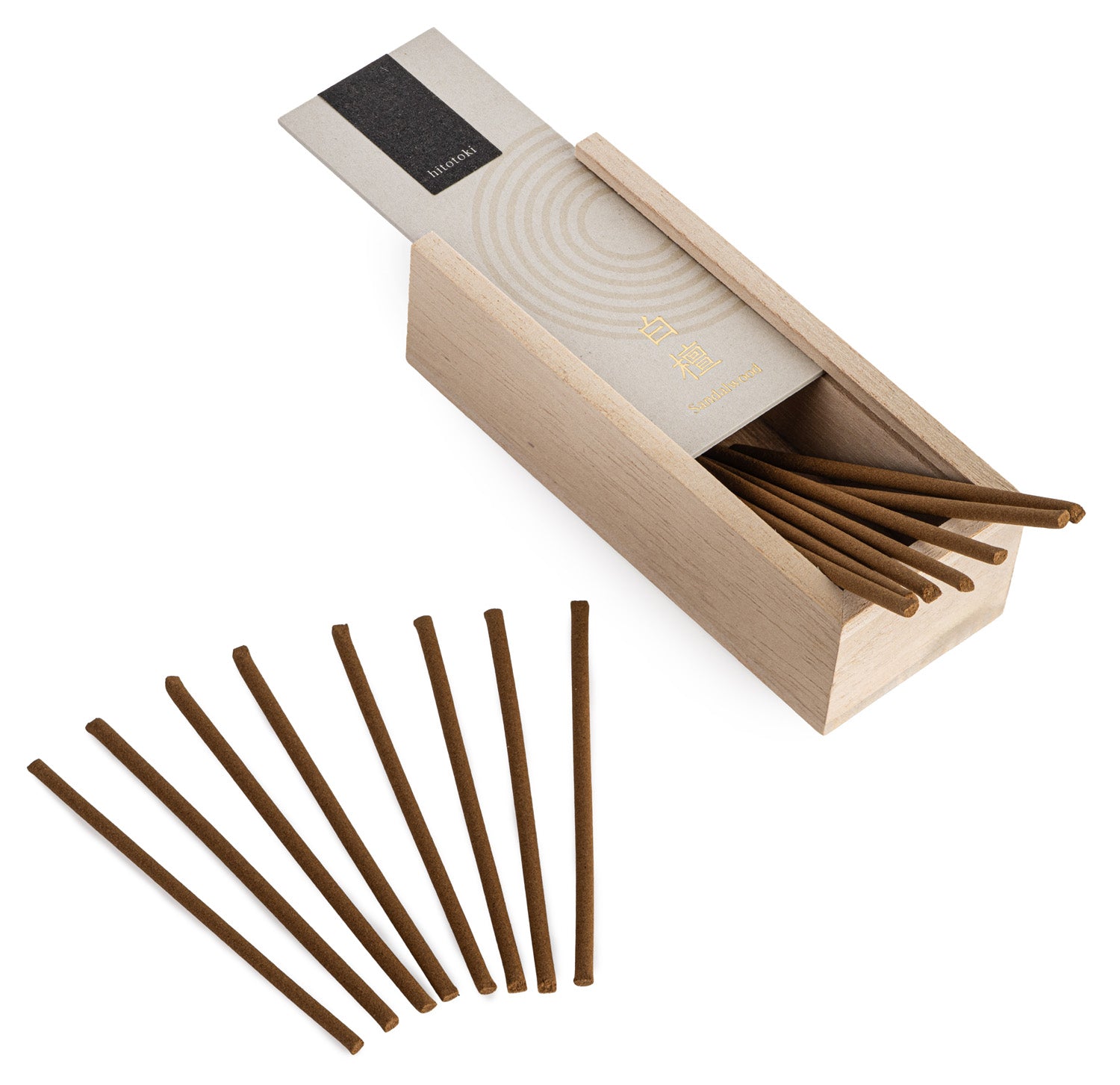 Hitotoki Sandalwood Premium Japanese Incense inside