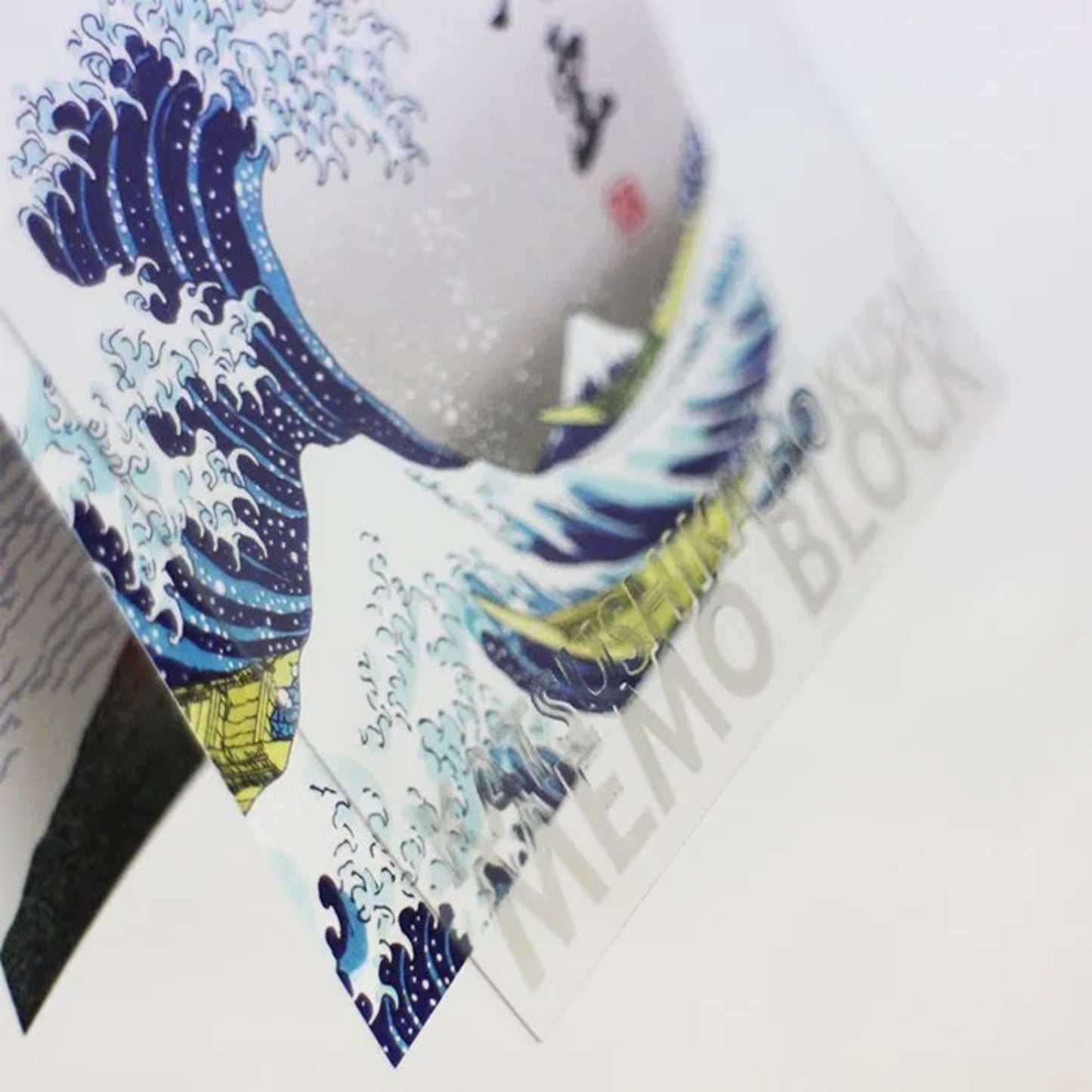 Hokusai Small Japanese Memo Pad front detail