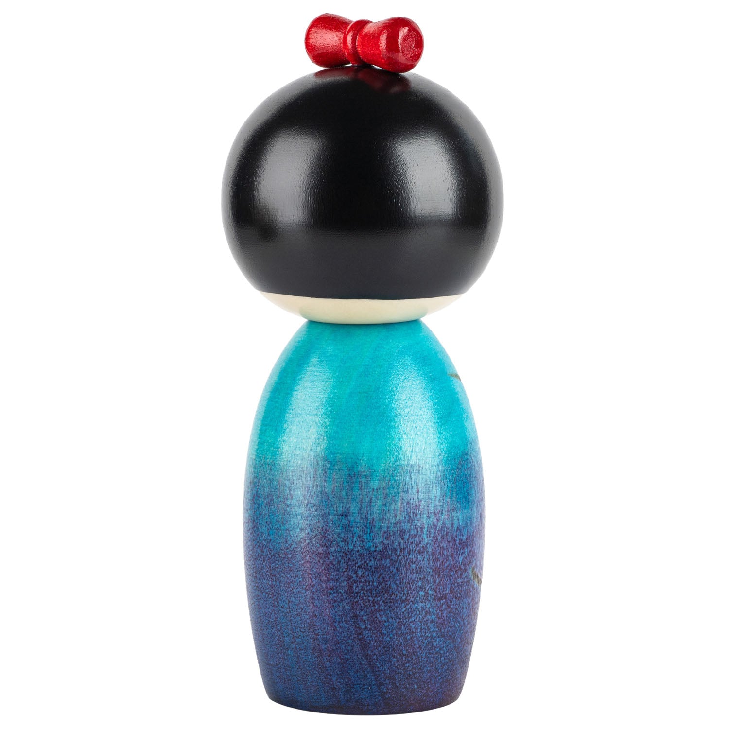Hydrangea Japanese Kokeshi Doll back