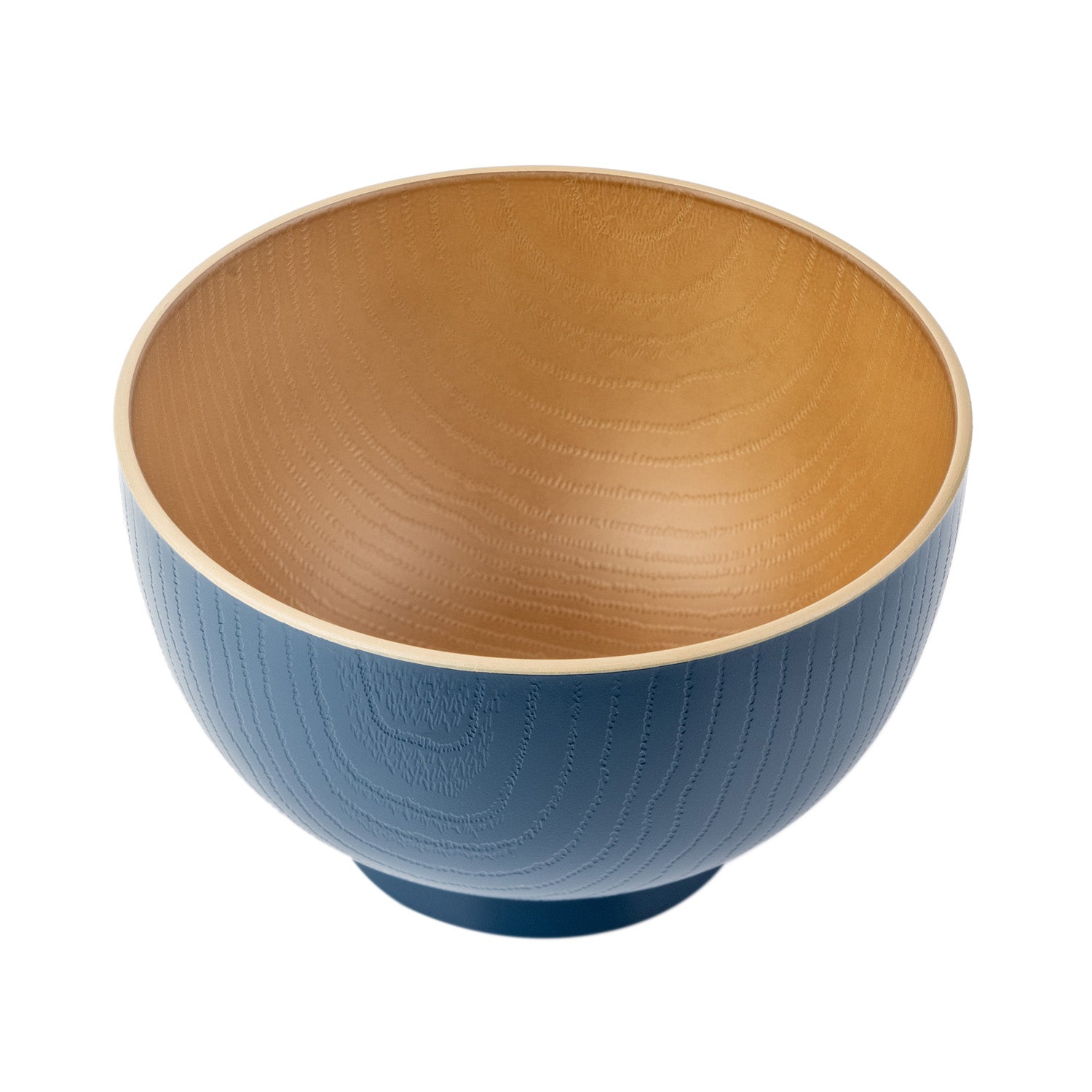 Indigo Blue Japanese Lacquer Bowl angle