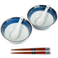 Indigo Blue Line Japanese Ramen Bowl Gift Set top