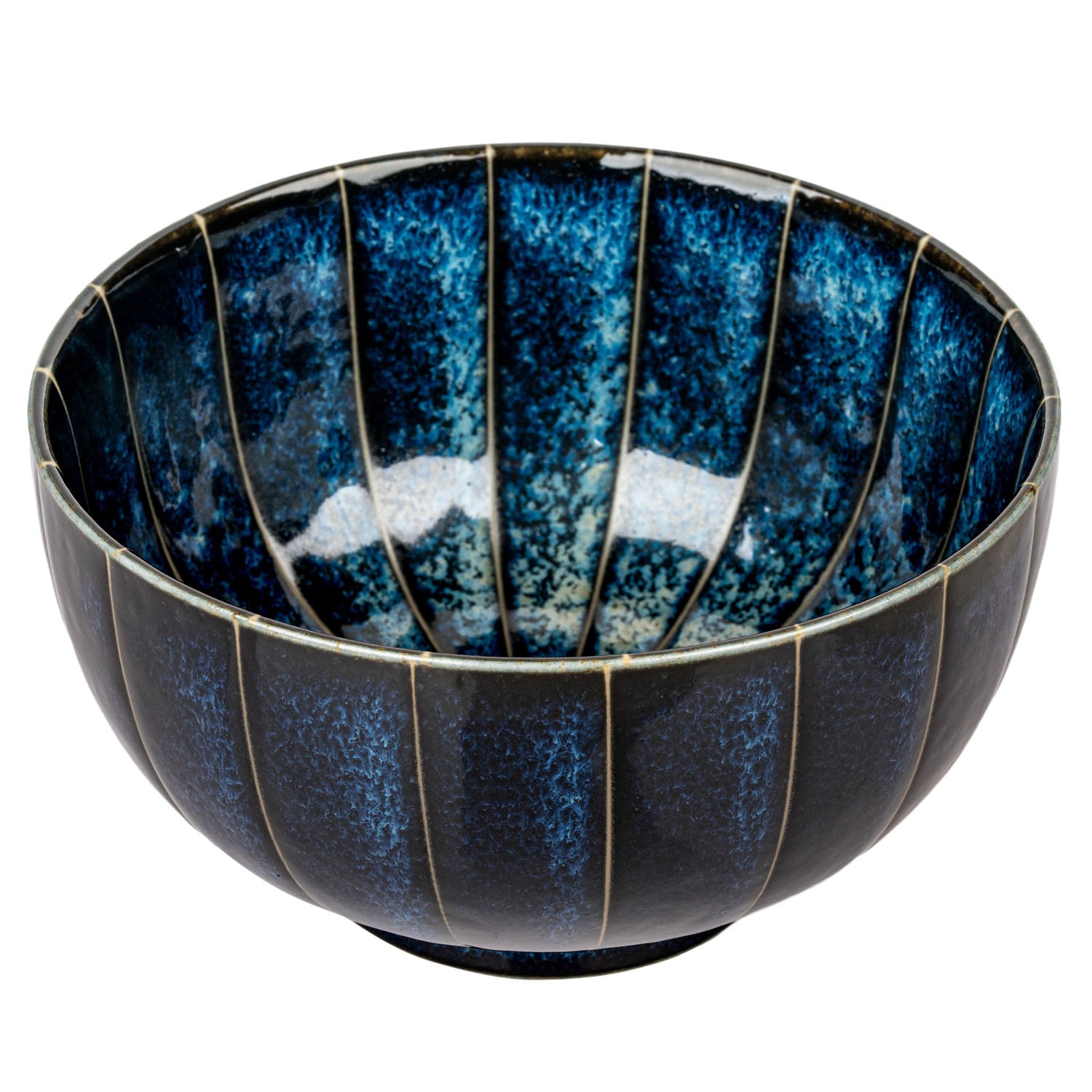 Indigo Blue Tokusa Japanese Soup Bowl open