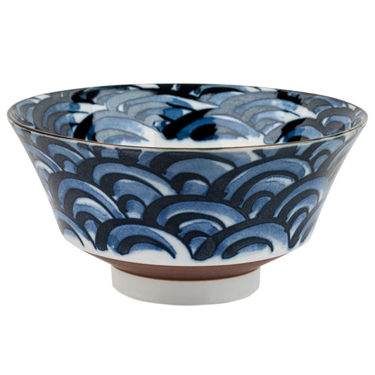 Indigo Blue Wave Japanese Ramen Bowl