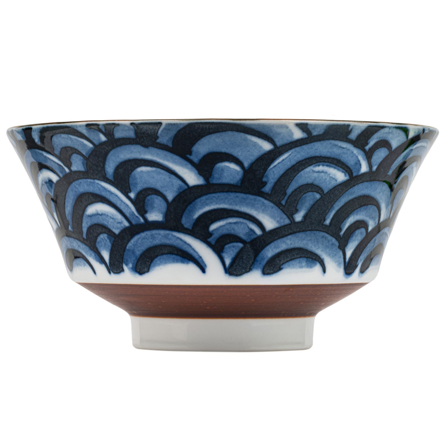 Indigo Blue Wave Japanese Ramen Bowl side