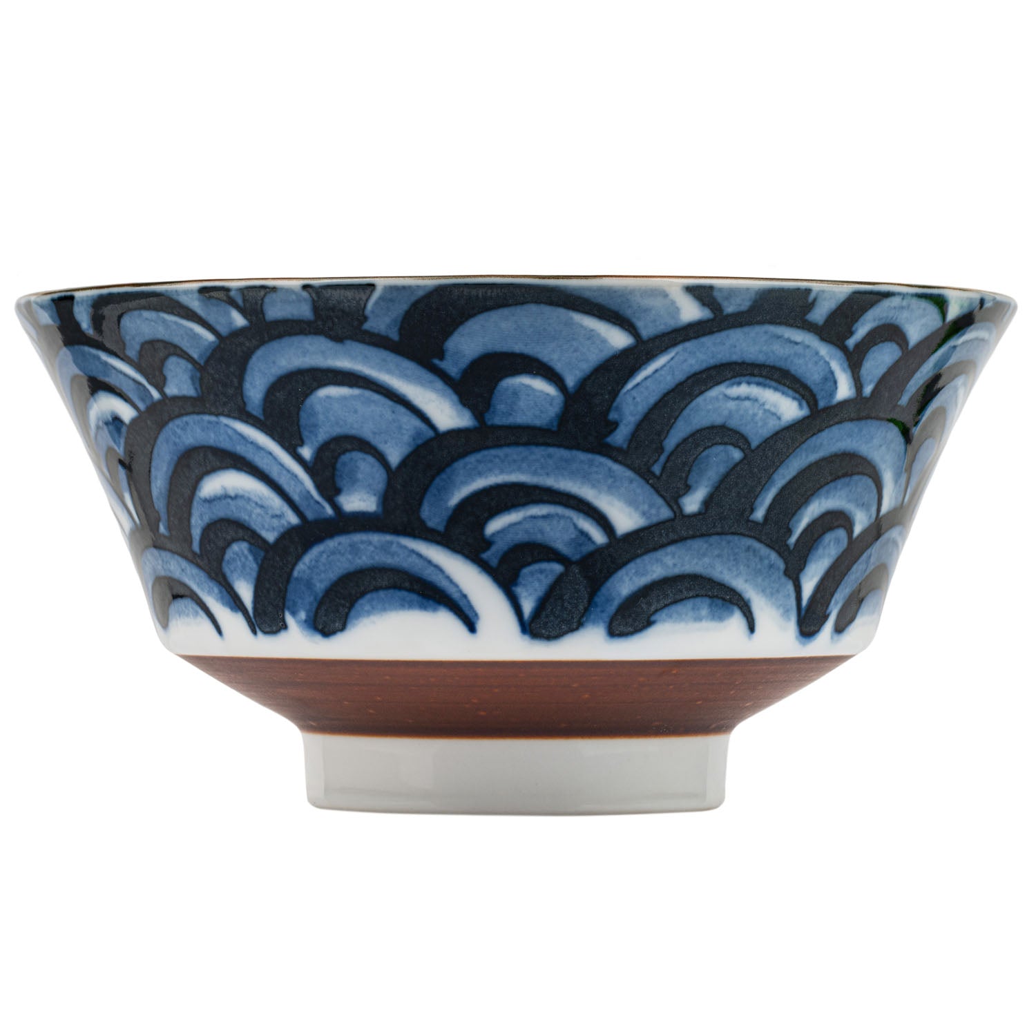 Indigo Blue Wave Japanese Ramen Bowl side