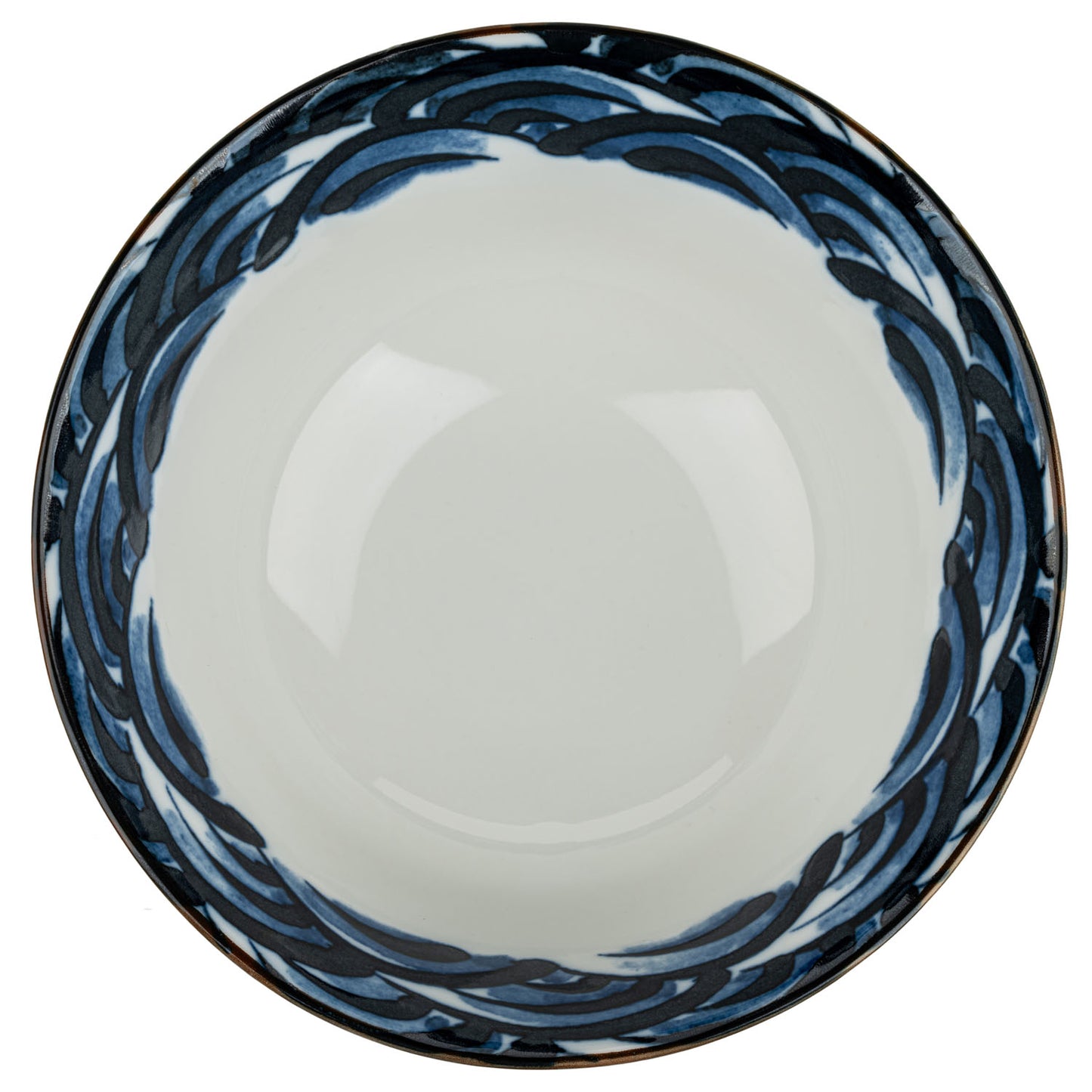 Indigo Blue Wave Japanese Ramen Bowl top