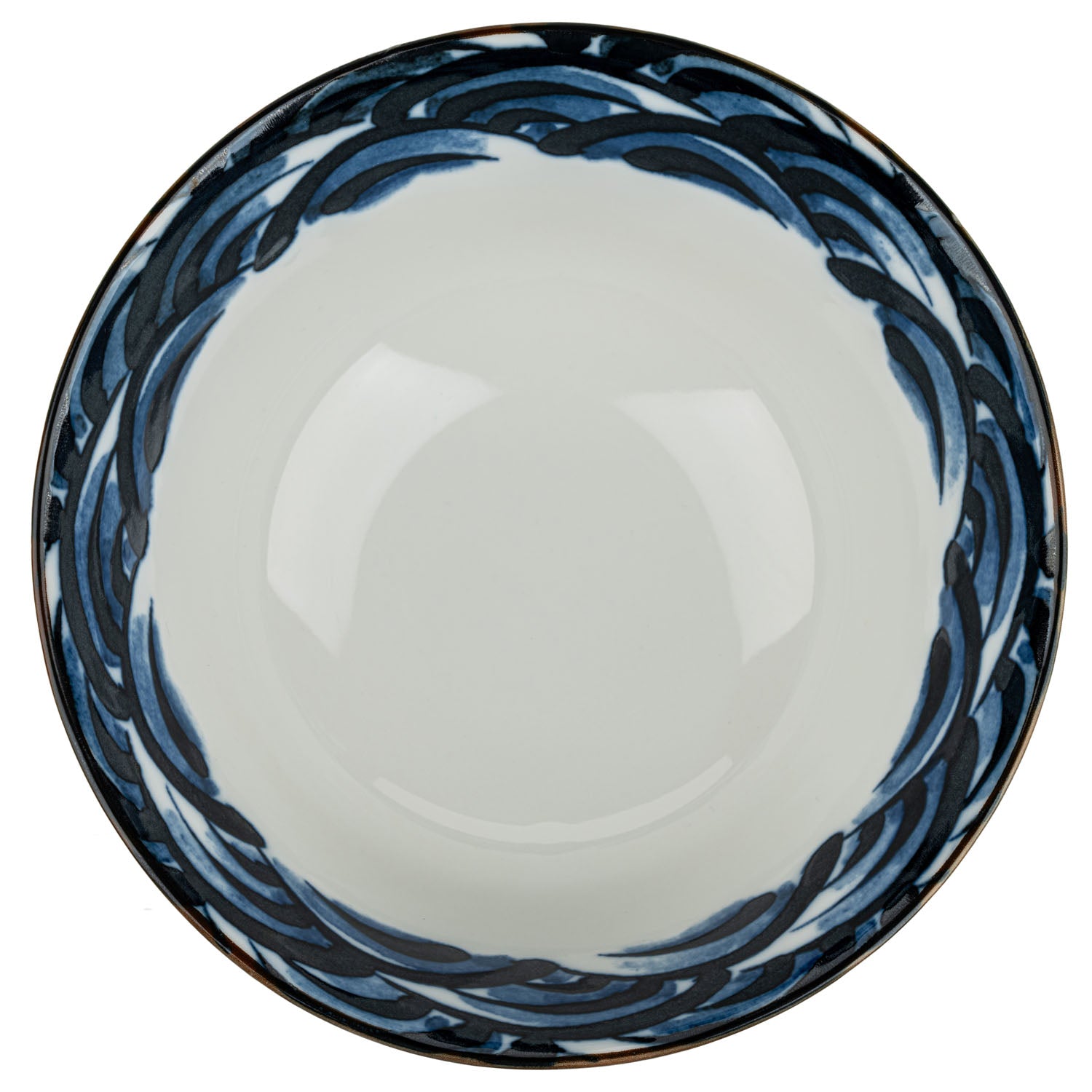 Indigo Blue Wave Japanese Ramen Bowl top