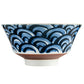 Indigo Blue Wave Japanese Ramen Bowl Set bowl side