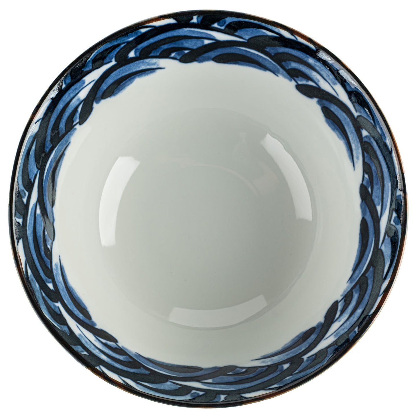 Indigo Blue Wave Japanese Ramen Bowl Set top