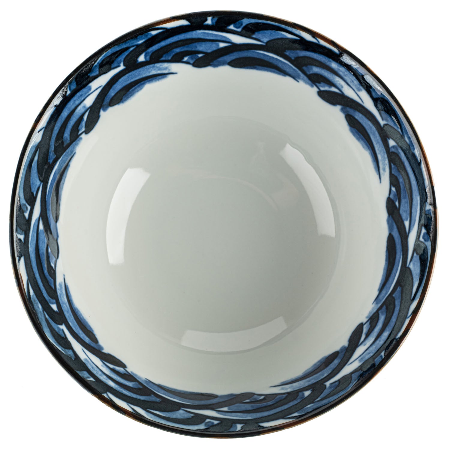 Indigo Blue Wave Japanese Ramen Bowl Set top
