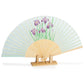 Light Green Iris Japanese Folding Fan