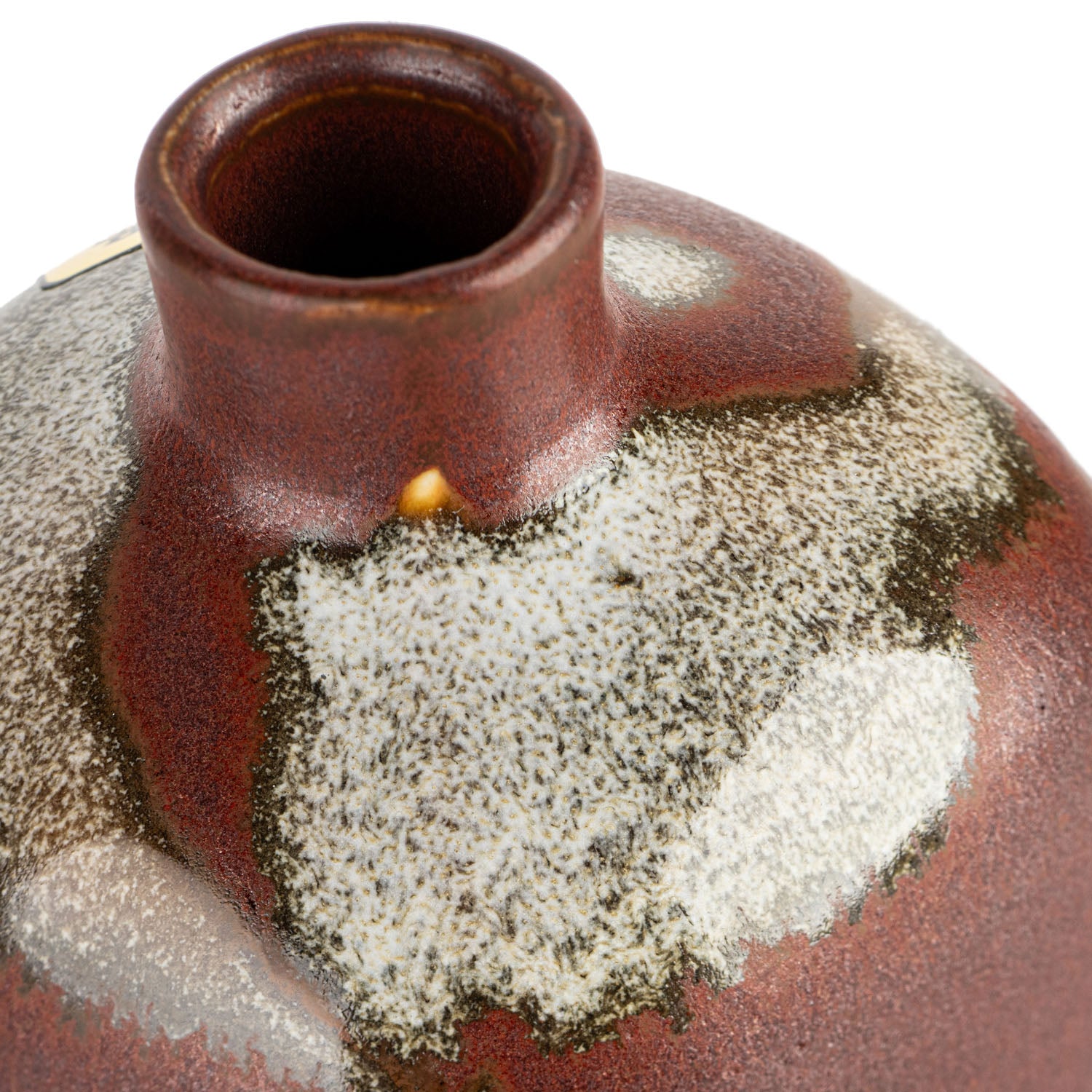 Iron Red Japanese Mini Vase detail