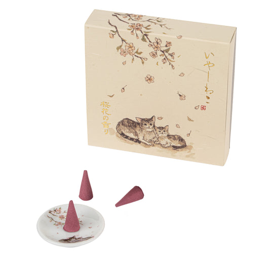 Iyashi Neko Spring Japanese Incense Cone Gift Set