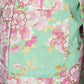 Jade Green Cherry Blossom Short Japanese Kimono pocket