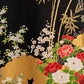 Japanese Kimono Floral Print Long Black